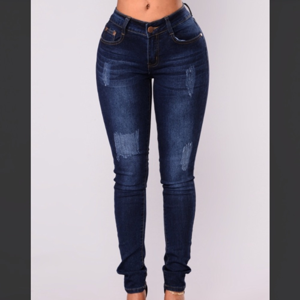 Fashion Nova Alika Skinny Jeans - Dark Denim